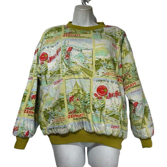 schweiz matterhorn reversible pullover puffer sweatshirt womens - Picture 6 of 11